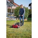 Einhell Elektrische verticuteermachine ventilator GC-SA 1231/1 (230 V, tot 300 m², 1,2 W, 28 l opvangzak, kogelgelagerde messenwals + ventilatorroller, 3 niveaus werkdiepte, inklapbare duwstang)