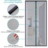 Apalus VP Vliegengordijn voor Deuren, Magnetische Insectenbescherming voor Balkondeuren 90x200 cm, 2× Duurzamer dan de Apalus Classic, Sterkere Magneten, 3,8cm Brede Bevestigingsband, Niet Inkortbaar
