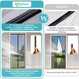 Apalus VP Vliegengordijn voor Deuren, Magnetische Insectenbescherming voor Balkondeuren 90x200 cm, 2× Duurzamer dan de Apalus Classic, Sterkere Magneten, 3,8cm Brede Bevestigingsband, Niet Inkortbaar