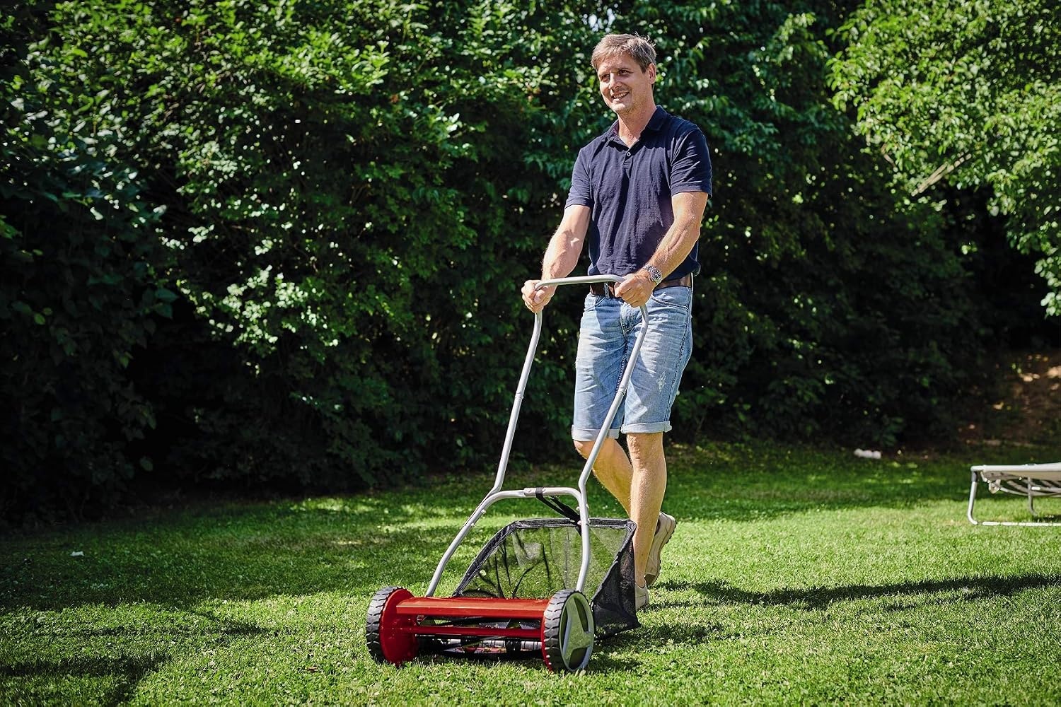 Einhell Handgrasmaaier GC-HM 400 (tot 250 m², snijcilinder, 5 stalen messen, 4 standen maaihoogteverstelling van 13 tot 37 mm, opvangbak van 27 liter)