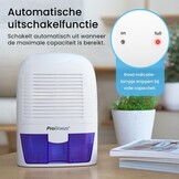 Pro Breeze Luchtontvochtiger, Elektrische ontvochtiger, 1500ml Watertank, Compact, Draagbaar & Stil - Tegen Vocht en Schimmel in Huis, Keuken, Slaapkamer, Badkamer