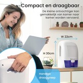 Pro Breeze Luchtontvochtiger, Elektrische ontvochtiger, 1500ml Watertank, Compact, Draagbaar & Stil - Tegen Vocht en Schimmel in Huis, Keuken, Slaapkamer, Badkamer