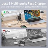 Kndaa 65W USB-C Snellader met GaN Technologie en 2M USB-C Kabel - Zwart