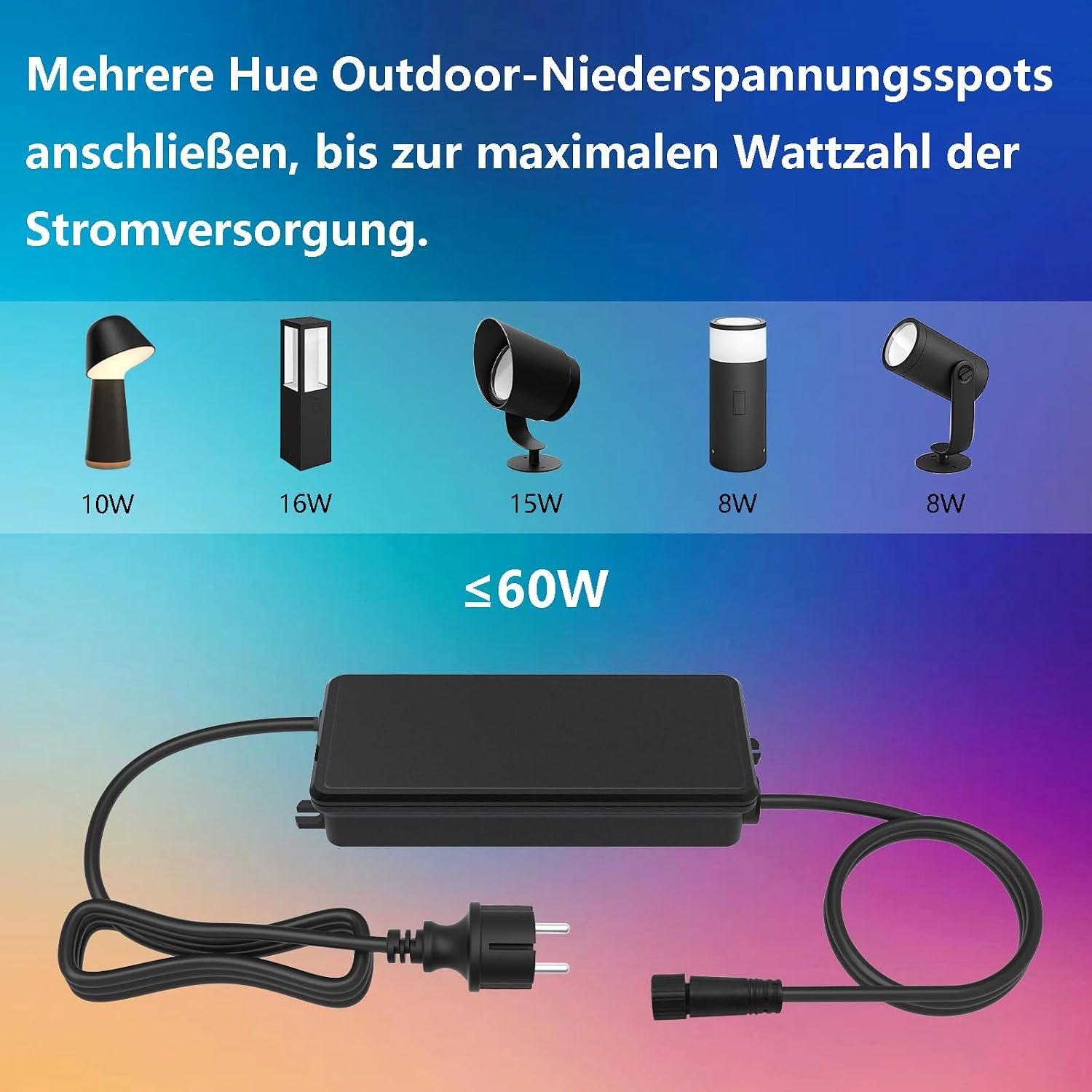 Vervang Philips Hue outdoor voeding 60 W, voor de aansluiting van Hue laagspanningslampen op een buitenstopcontact