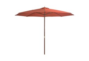 Parasol met Houten Paal 350 cm Terracotta - 41% Korting