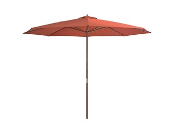 vidaXL Parasol met houten paal 350 cm terracottakleurig