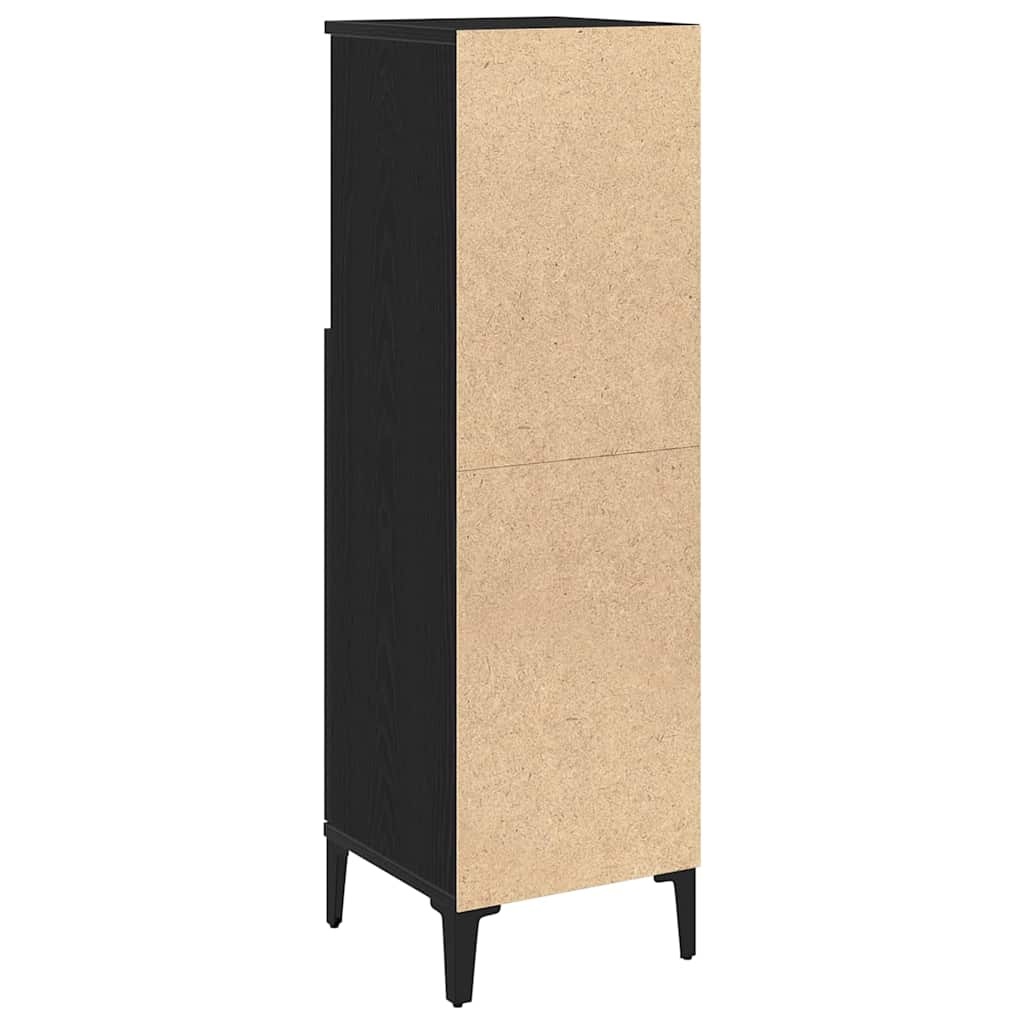 vidaXL Badkamer Kast Zwart eiken 30 x 30 x 100 cm Bewerkt hout