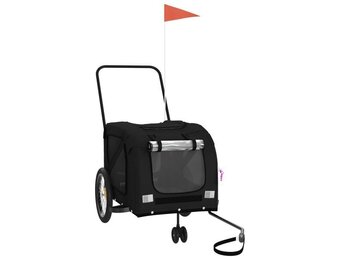 vidaXL Hondenfietstrailer oxford stof en ijzer zwart