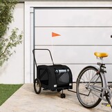 vidaXL Hondenfietstrailer oxford stof en ijzer zwart