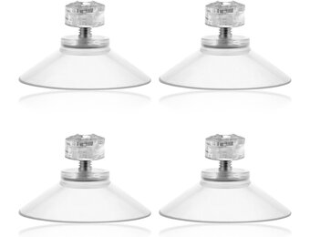 4 stuks zuignappen met schroefdraad en rubberen moer, Ø 40 mm, veelzijdige zuignap, extra sterke transparante pvc-zuignap, zonder boren, zuignappen voor ramen, badkamers, keukens, auto