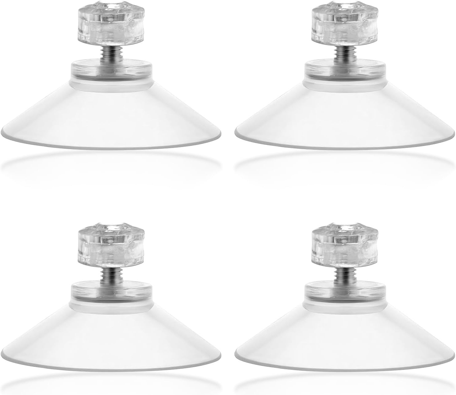 4 stuks zuignappen met schroefdraad en rubberen moer, Ø 40 mm, veelzijdige zuignap, extra sterke transparante pvc-zuignap, zonder boren, zuignappen voor ramen, badkamers, keukens, auto