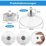 4 Transparante PVC Zuignappen Ø40mm - 49% Korting