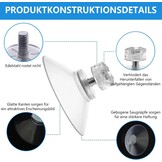 4 stuks zuignappen met schroefdraad en rubberen moer, Ø 40 mm, veelzijdige zuignap, extra sterke transparante pvc-zuignap, zonder boren, zuignappen voor ramen, badkamers, keukens, auto