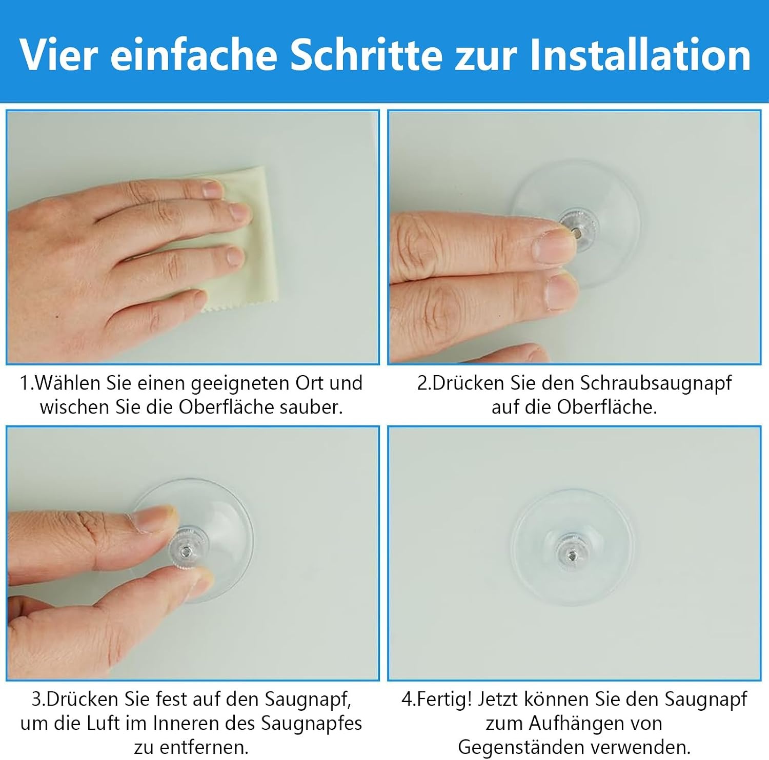 4 Transparante PVC Zuignappen Ø40mm - 49% Korting