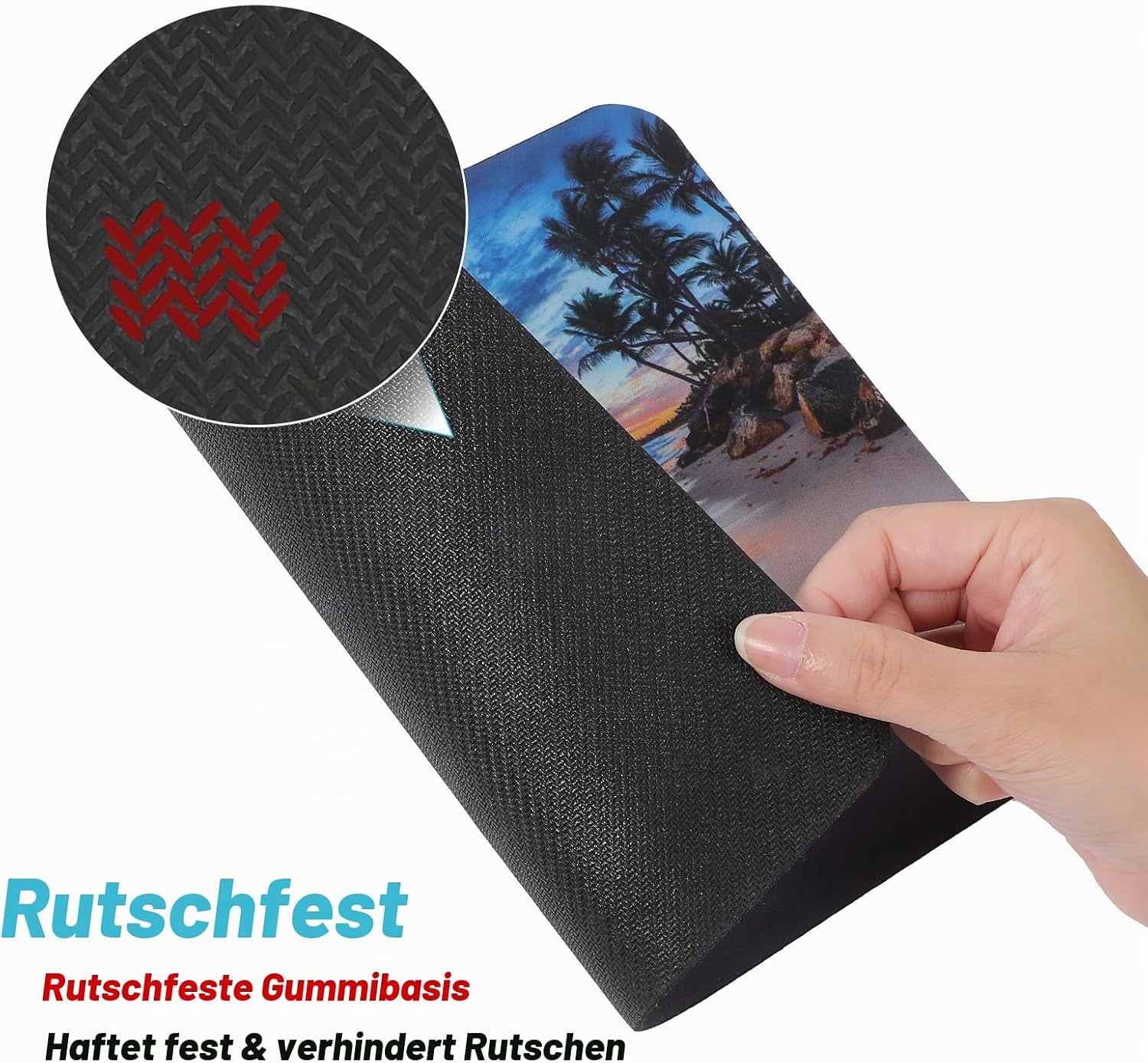 YUXIANLB Muismat Strand Zonsondergang - Antislip - 24 x 20 cm