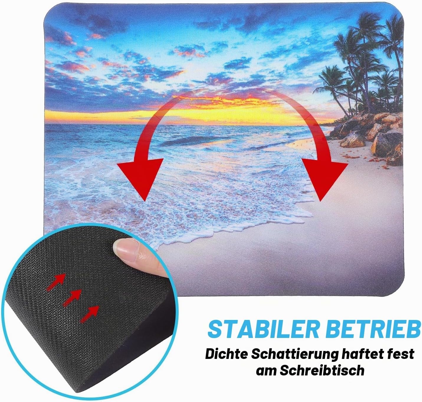 YUXIANLB Muismat Strand Zonsondergang - Antislip - 24 x 20 cm