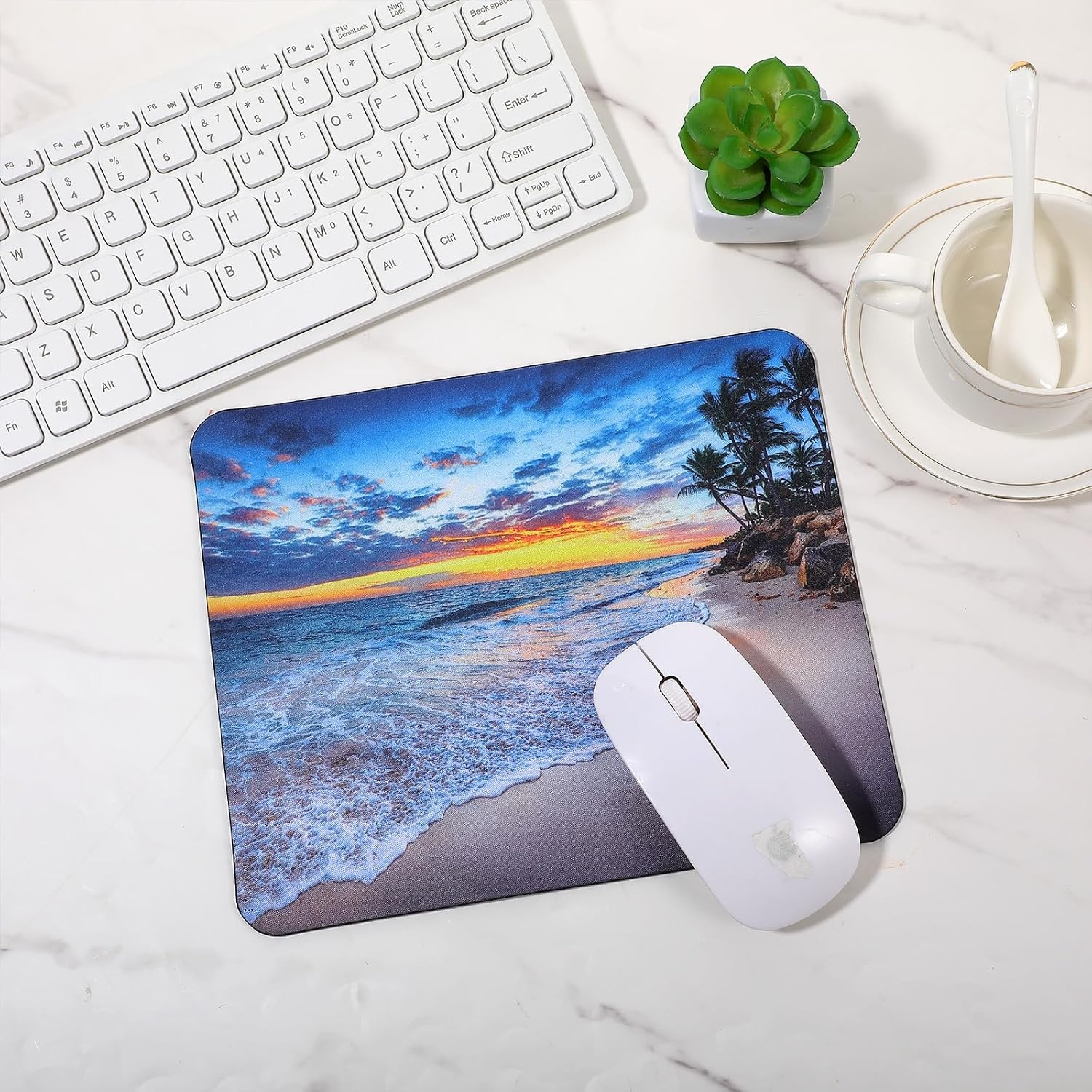 YUXIANLB Muismat Strand Zonsondergang - Antislip - 24 x 20 cm