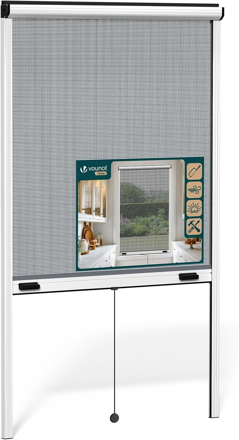 VOUNOT Rolhor voor Ramen 100 x 160 cm - Wit - Verstelbaar