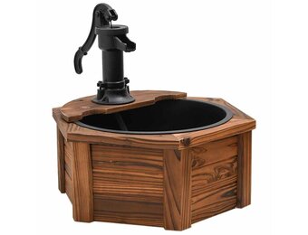 vidaXL Waterfontein met pomp 57x57x53 cm massief vurenhout