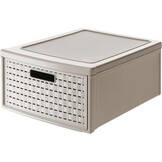 Rotho Country Ladebox 19.2l met 1 lade in rotan-look, Kunststof (PP) BPA-vrij, antraciet, groß/19.2l (45.0 x 34.0 x 20.0 cm)