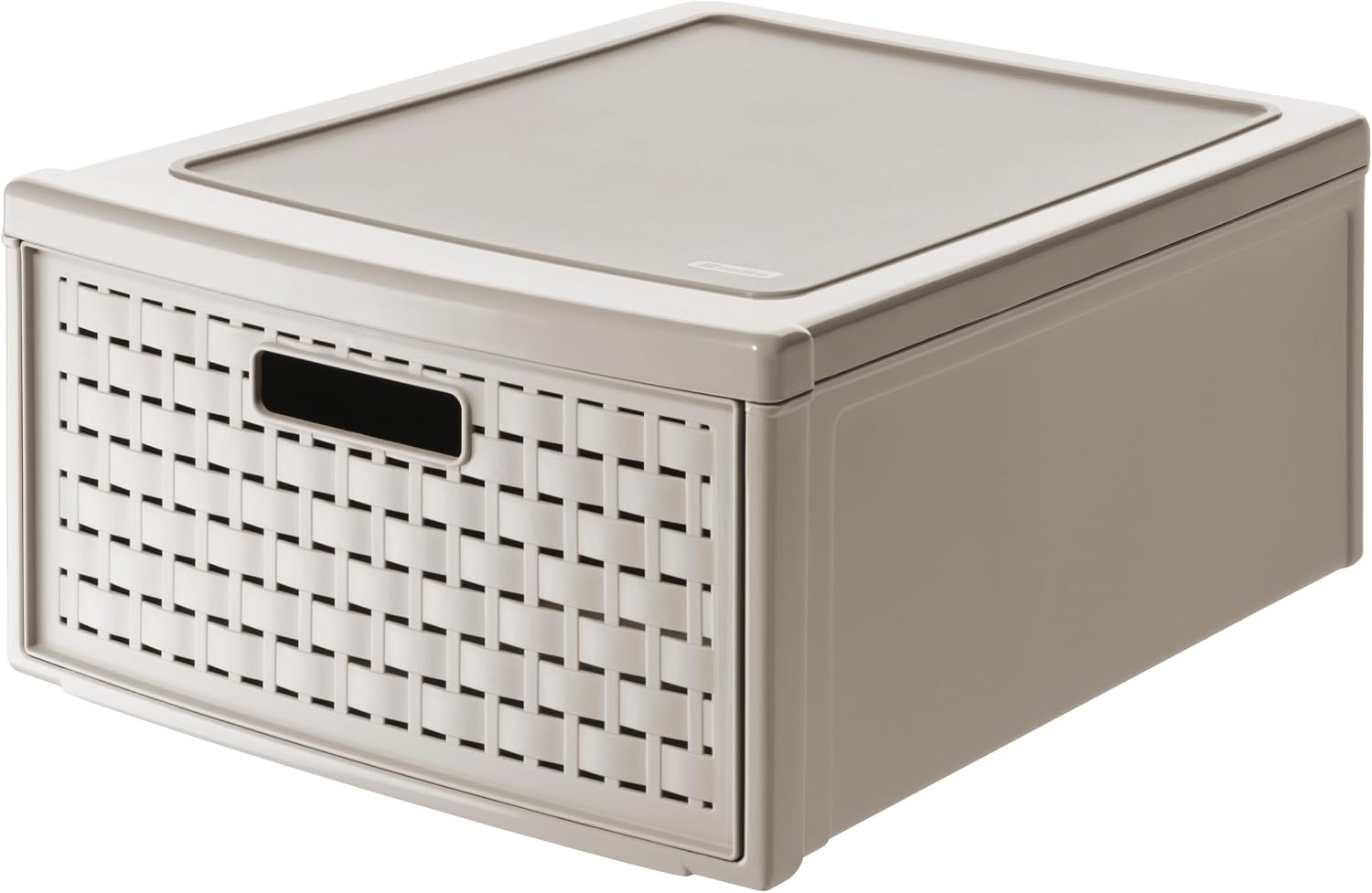 Rotho Country Ladebox 19.2l met 1 lade in rotan-look, Kunststof (PP) BPA-vrij, antraciet, groß/19.2l (45.0 x 34.0 x 20.0 cm)
