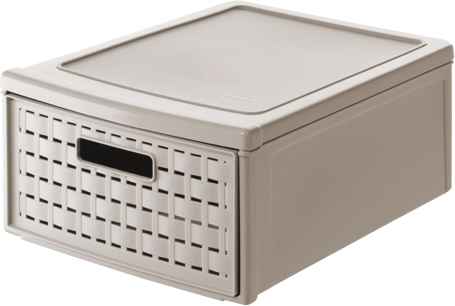 Rotho Country Ladebox 19.2l met 1 lade in rotan-look, Kunststof (PP) BPA-vrij, antraciet, groß/19.2l (45.0 x 34.0 x 20.0 cm)