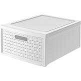 Rotho Country Ladebox 19.2l met 1 lade in rotan-look, Kunststof (PP) BPA-vrij, antraciet, groß/19.2l (45.0 x 34.0 x 20.0 cm)