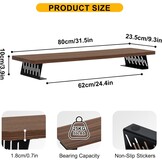 80x23,5 cm Houten monitorstandaard, dubbele monitorstandaard voor computerscherm en tv-verhoger, bureau-organizer voor werken en gamen, bruin