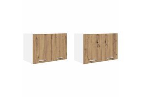 VidaXL Hangkast Ambachtelijke Eik & Wit - 2 Stuks