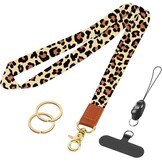 Uniclife Keycord voor ID-kaarten en sleutels - Luipaardprint - 49 cm