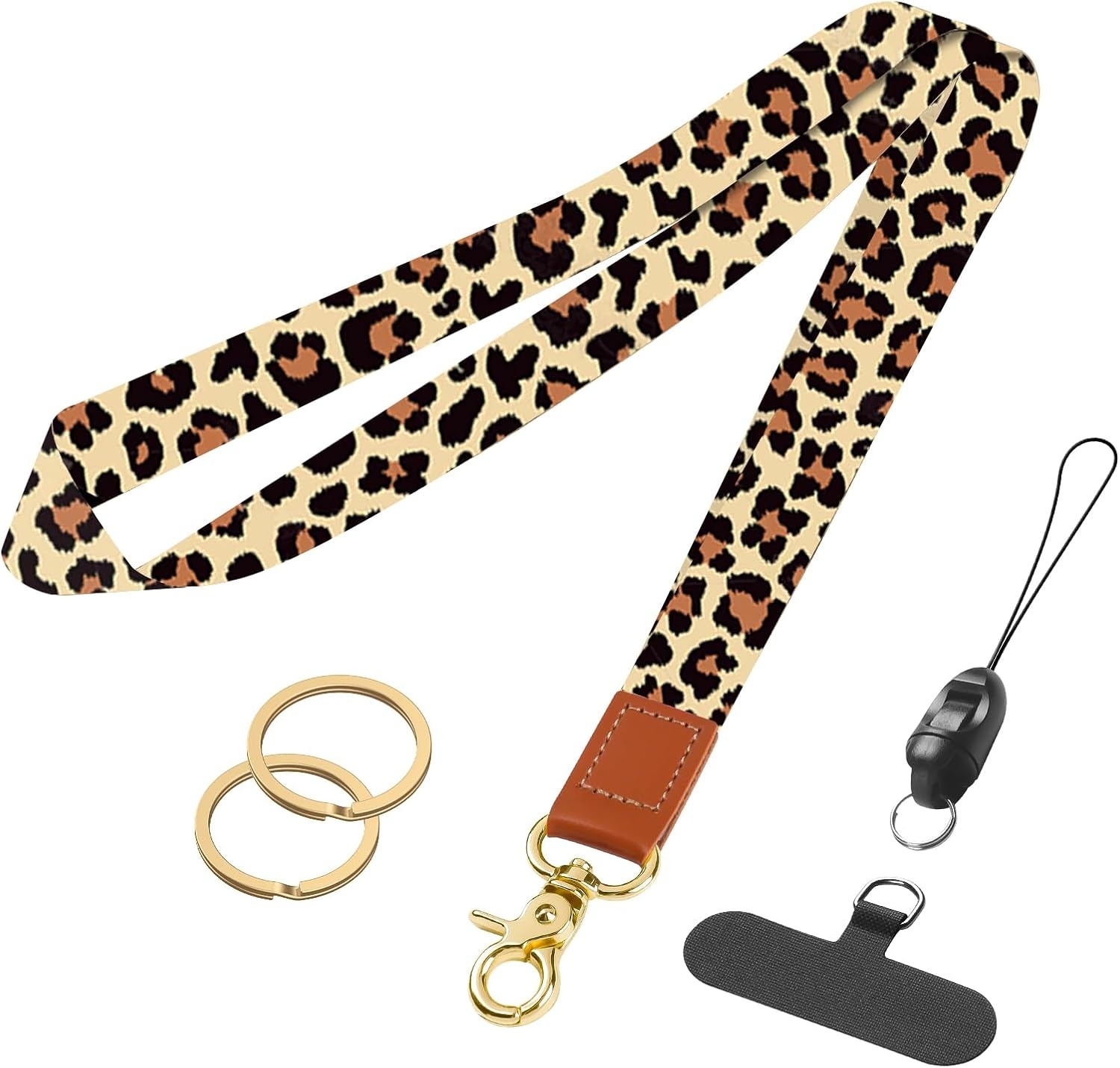 Uniclife Keycord voor ID-kaarten en sleutels - Luipaardprint - 49 cm