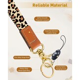 Uniclife Keycord voor ID-kaarten en sleutels - Luipaardprint - 49 cm