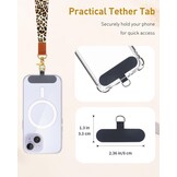 Uniclife Keycord voor ID-kaarten en sleutels - Luipaardprint - 49 cm