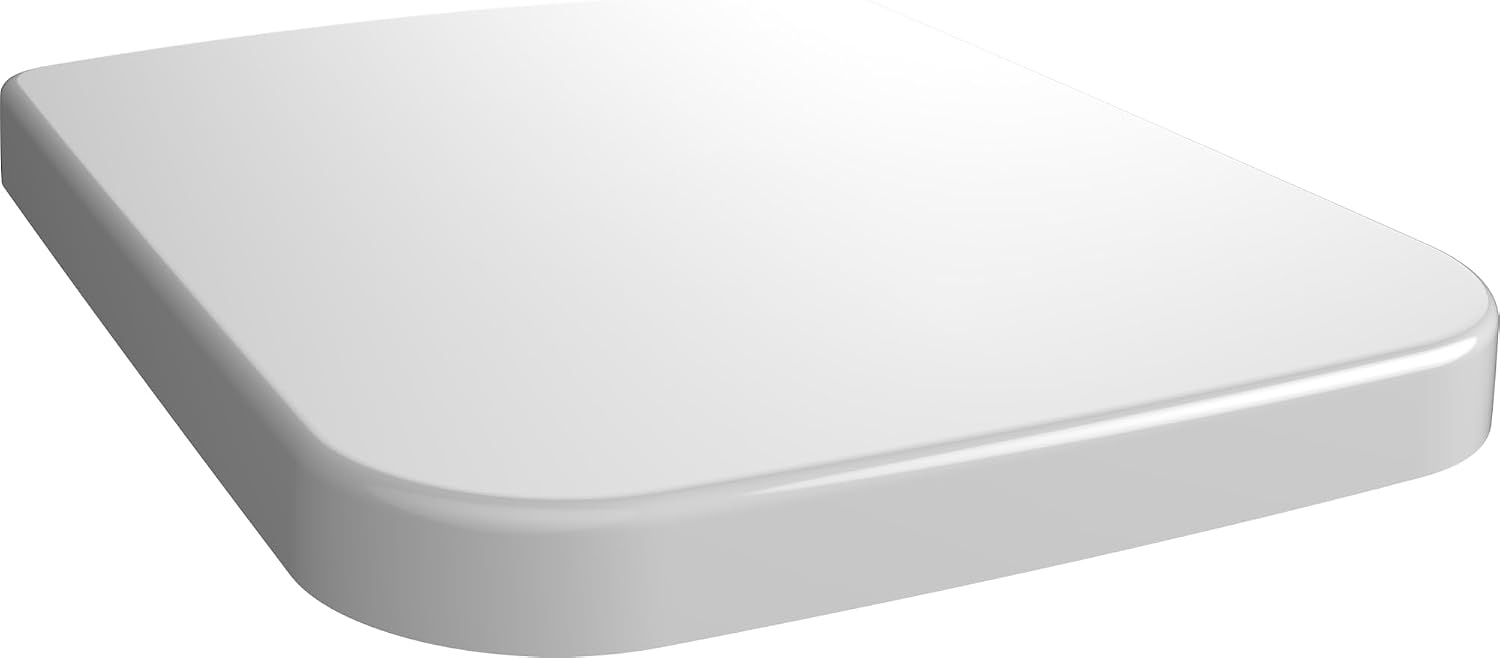 Villeroy & Boch Wc-bril Architectura - toiletdeksel wit glanzend van Duroplast - toiletbril met roestvrijstalen scharnieren - onbreekbaar, rechthoekig wc-deksel - origineel reserveonderdeel