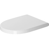 Duravit WC-bril Starck 3, toiletdeksel met softclosemechanisme, wc-deksel van urea-duroplast, met roestvrijstalen scharnieren, wit, 61,9 x 37,2 x 5,1 cm