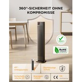 Keramische Torenkachel 2000W 76cm Grijs met 53% Korting