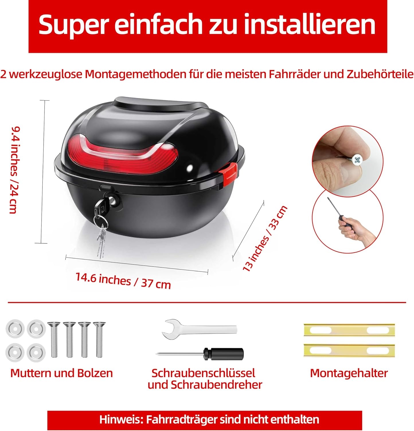 Fietskoffer Zwart 22L - Waterdicht & Afsluitbaar - 30% Korting