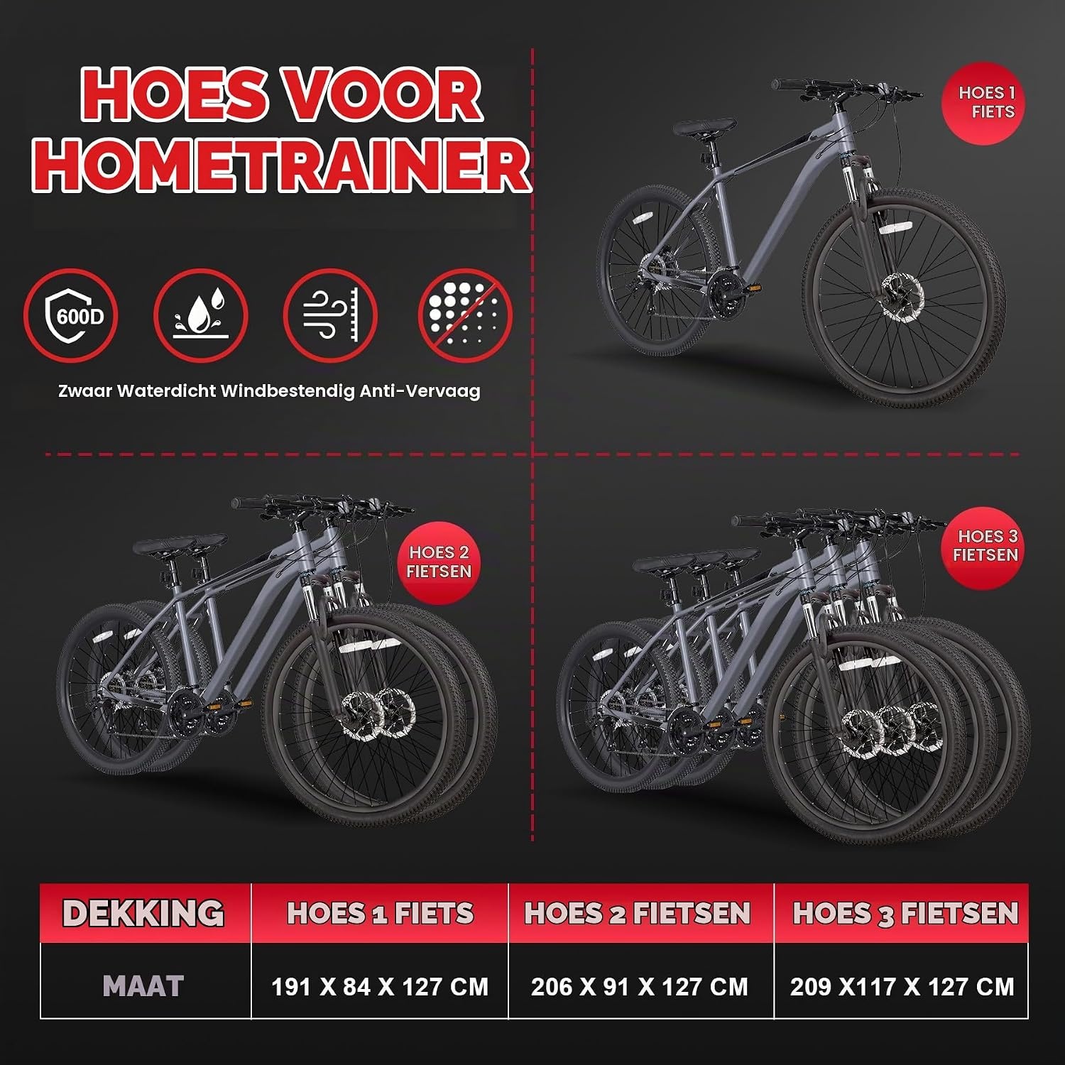 Fietshoes voor 3 fietsen - Waterdicht & Duurzaam - 33% Korting