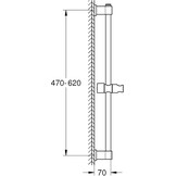 Douchestang 60 cm Chroom (M) - 33% Korting
