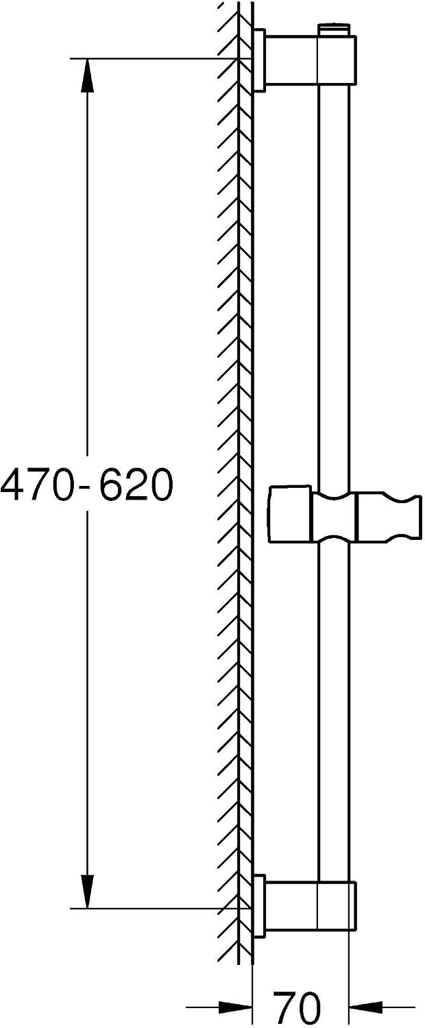 Douchestang 60 cm Chroom (M) - 33% Korting