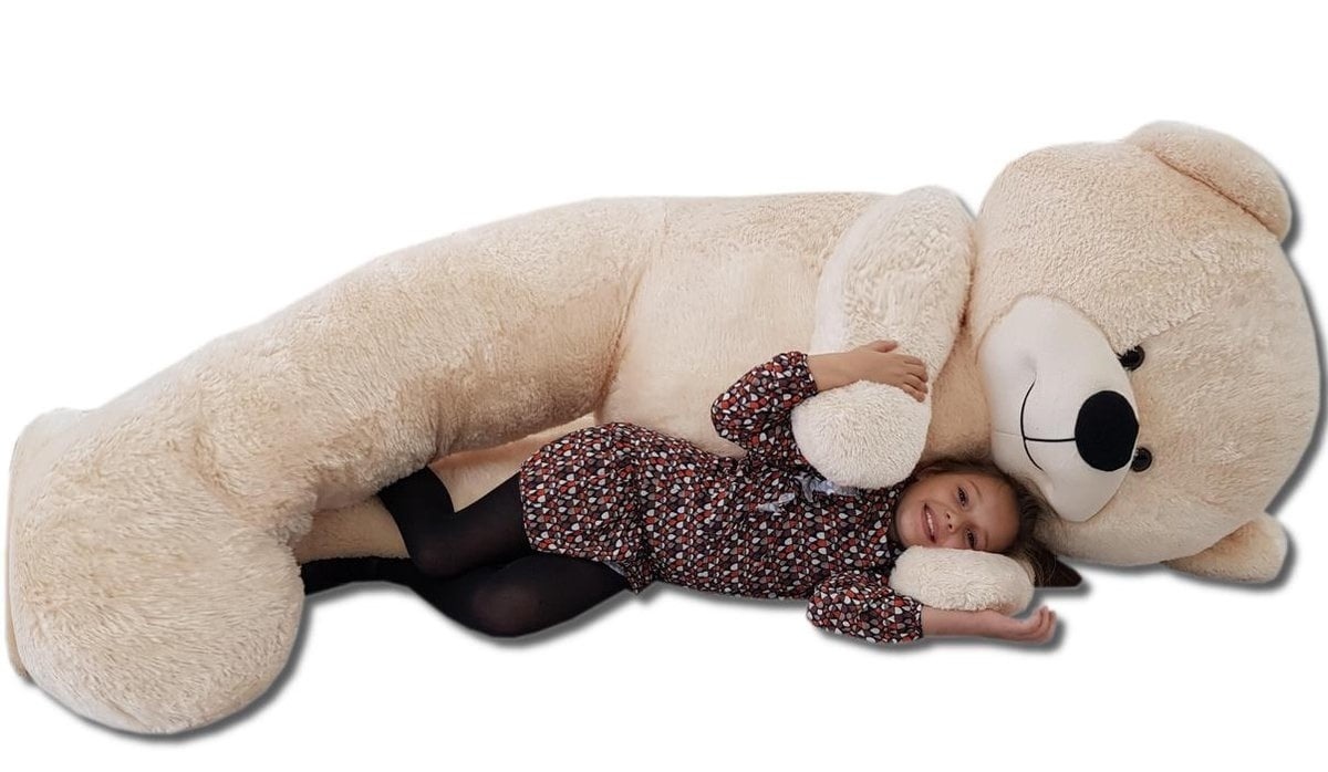 XXL Teddybeer 220 cm Beige | Zachte Knuffelbeer met 26% Korting