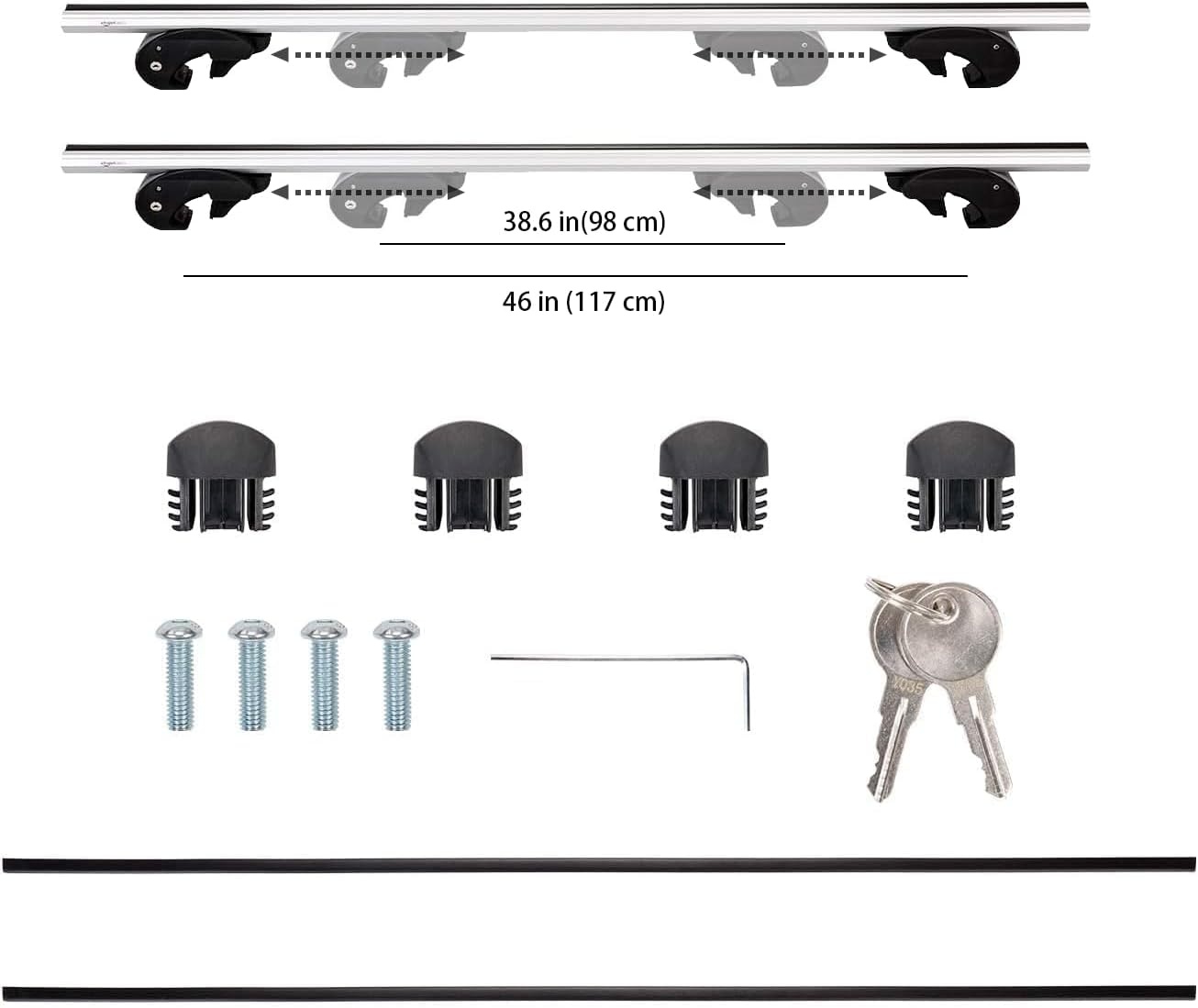 Universele Dakdragerset voor SUV 132cm Zwart/Zilver (33% Korting)