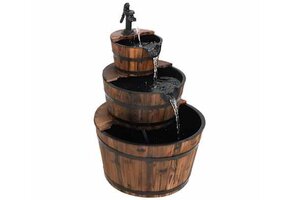 Houten Waterfontein met Pomp - 60x60x94cm - 35% Korting