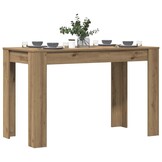 Eettafel 120x60x76 cm Bewerkt Hout Artisanaal Eikenkleur - 34% Korting!
