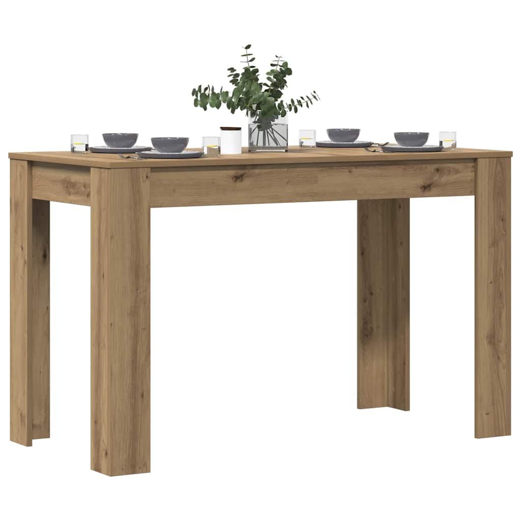 Eettafel 120x60x76 cm Bewerkt Hout Artisanaal Eikenkleur - 34% Korting!
