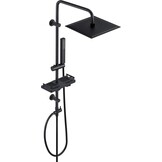 Regendouche Zwart RVS met Plank - 34% Korting