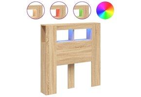 Hoofdeinde met LED Verlichting 100 cm Sonoma Eiken - 34% Korting