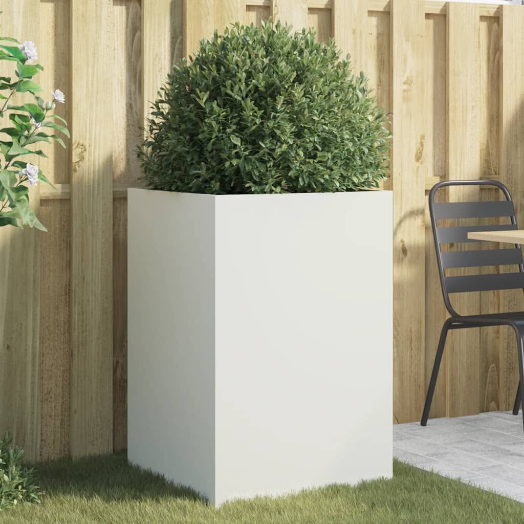 Plantenbak Staal Wit 52x48x75 cm - 34% Korting