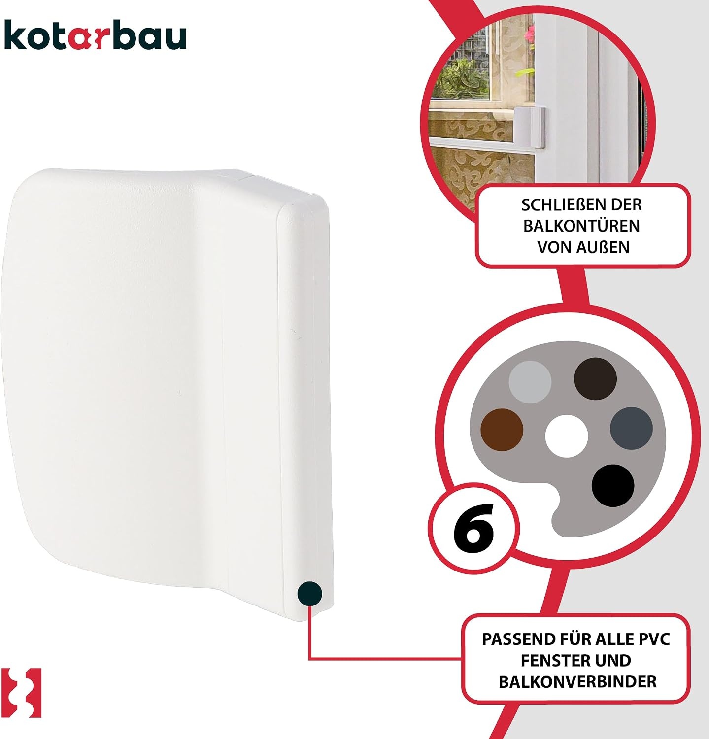 Balkondeursnapper Universele Greepschelp Wit - 37% Korting