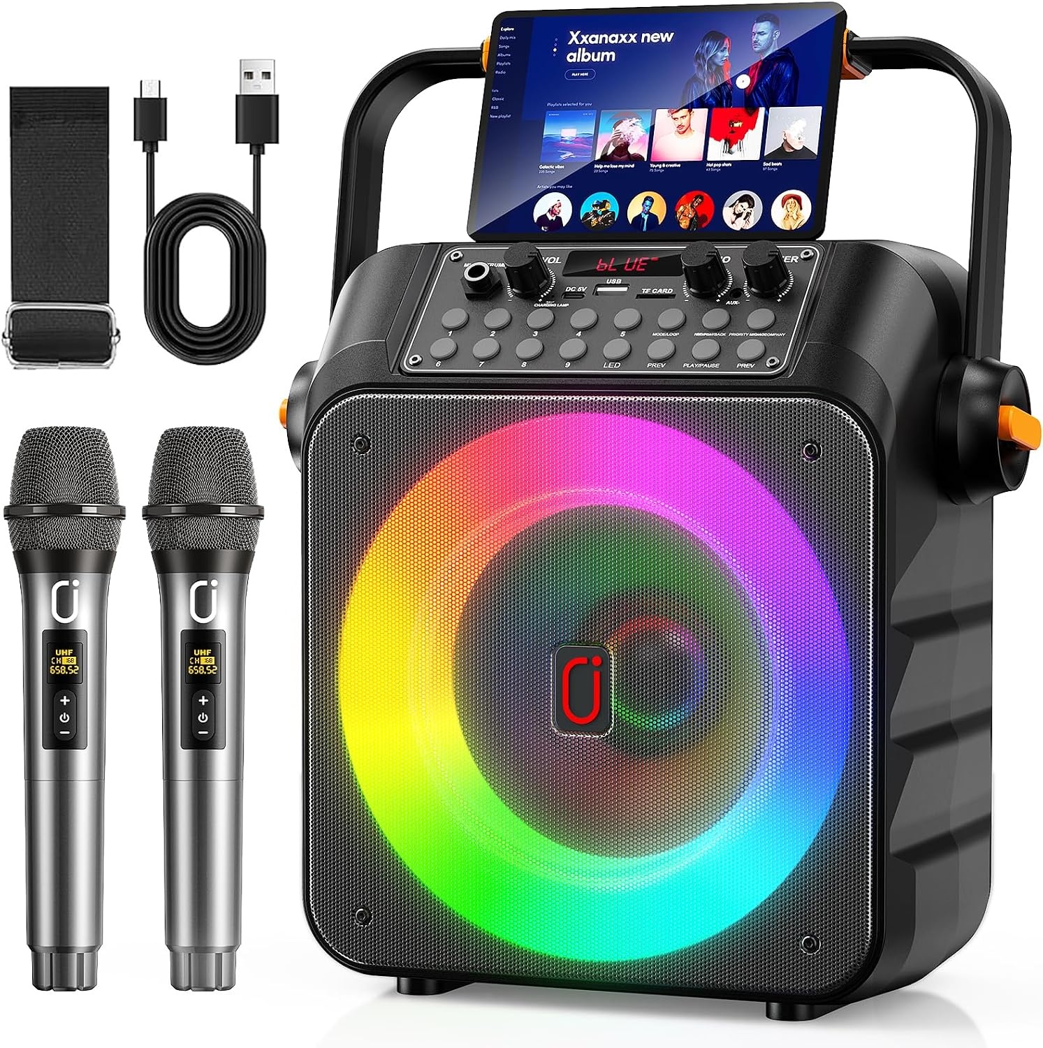 Draagbare Karaoke Partybox met 2 Microfoons - 34% Korting